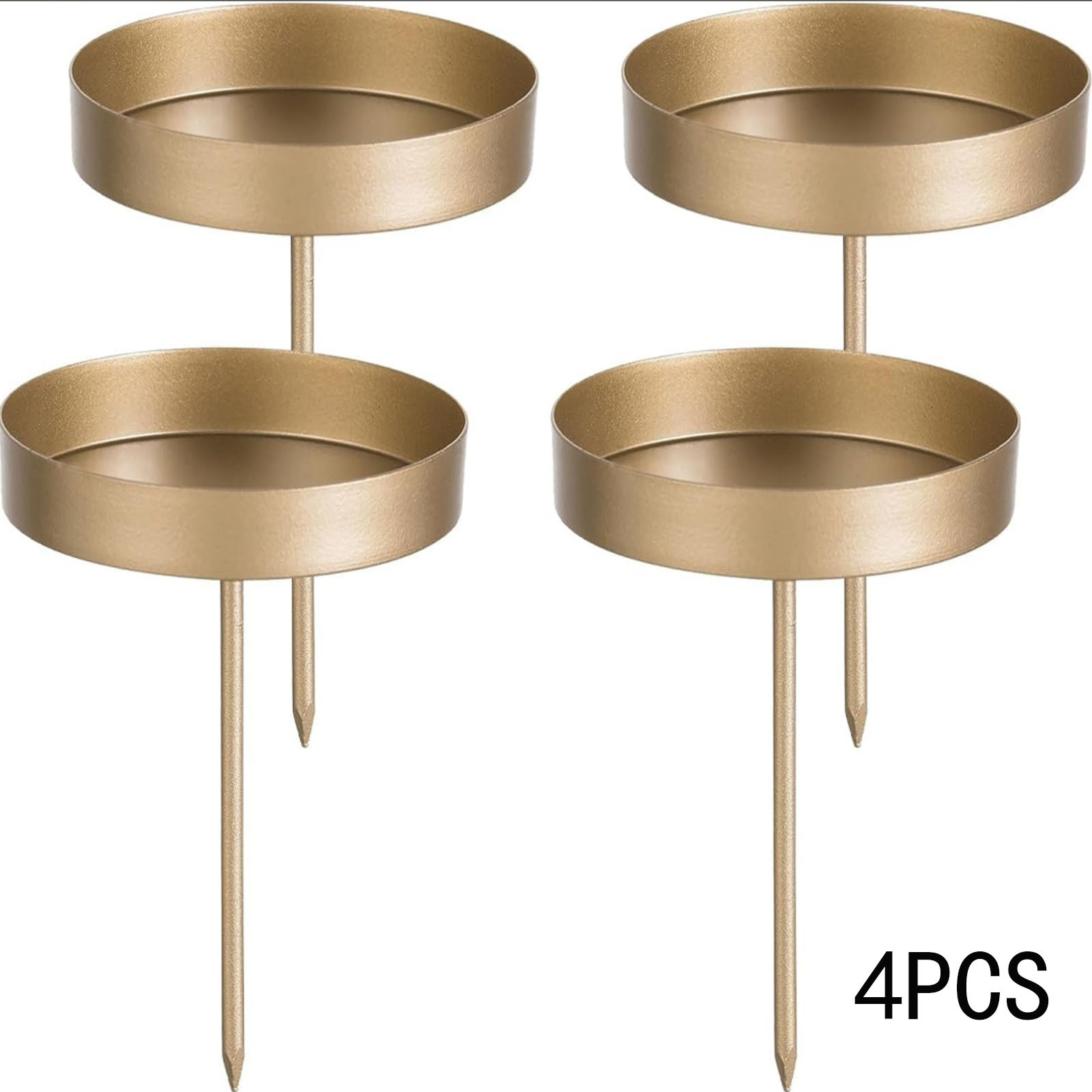 TEMU Set Of 4 Advent Candle Holders, 8cm Metal Candle Holders, Vintage Candle Holders, Traditional Advent Wreath Candle Holders, Suitable For