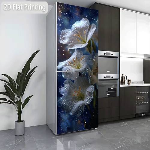 item picture 2d flat printing 1pc refrigerator sticker 60 180cm condensing fragrance themed design self wall decal wallpaper refrigerator sticker kitchen wall decoration suitable for cabinets and wardrobes modern kitchen decor home