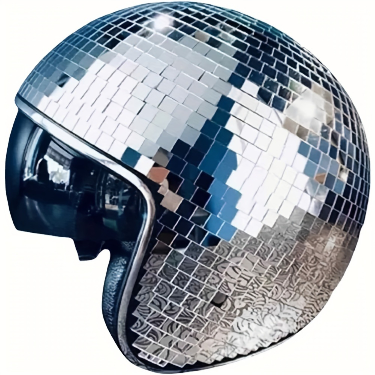 1pc Shuangliao Disco Ball Hat With Disco Mirror Hat, Flash Mirror Ball Hat With Retractable Sun Protection Function, For Clubs, , Bars, Ball Hat, Silvery, Perfect For Halloween & Christmas
