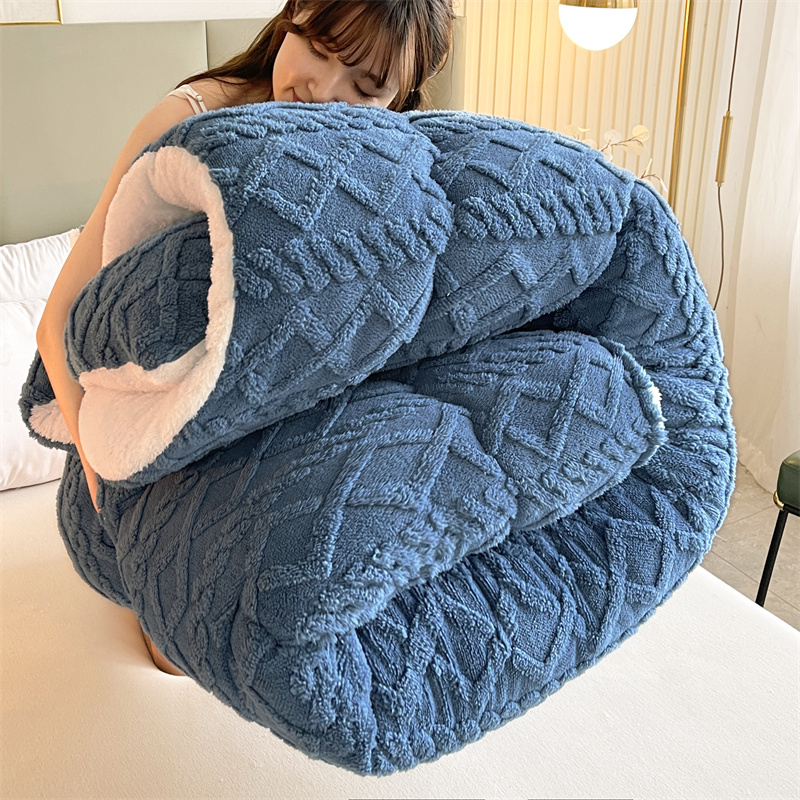 TEMU Edredón de Terciopelo de Tafetán Ultra Esponjoso, Relleno de Edredón Acolchado Extra Grande y Pesado, Edredón y para Invierno, Relleno Fijo,