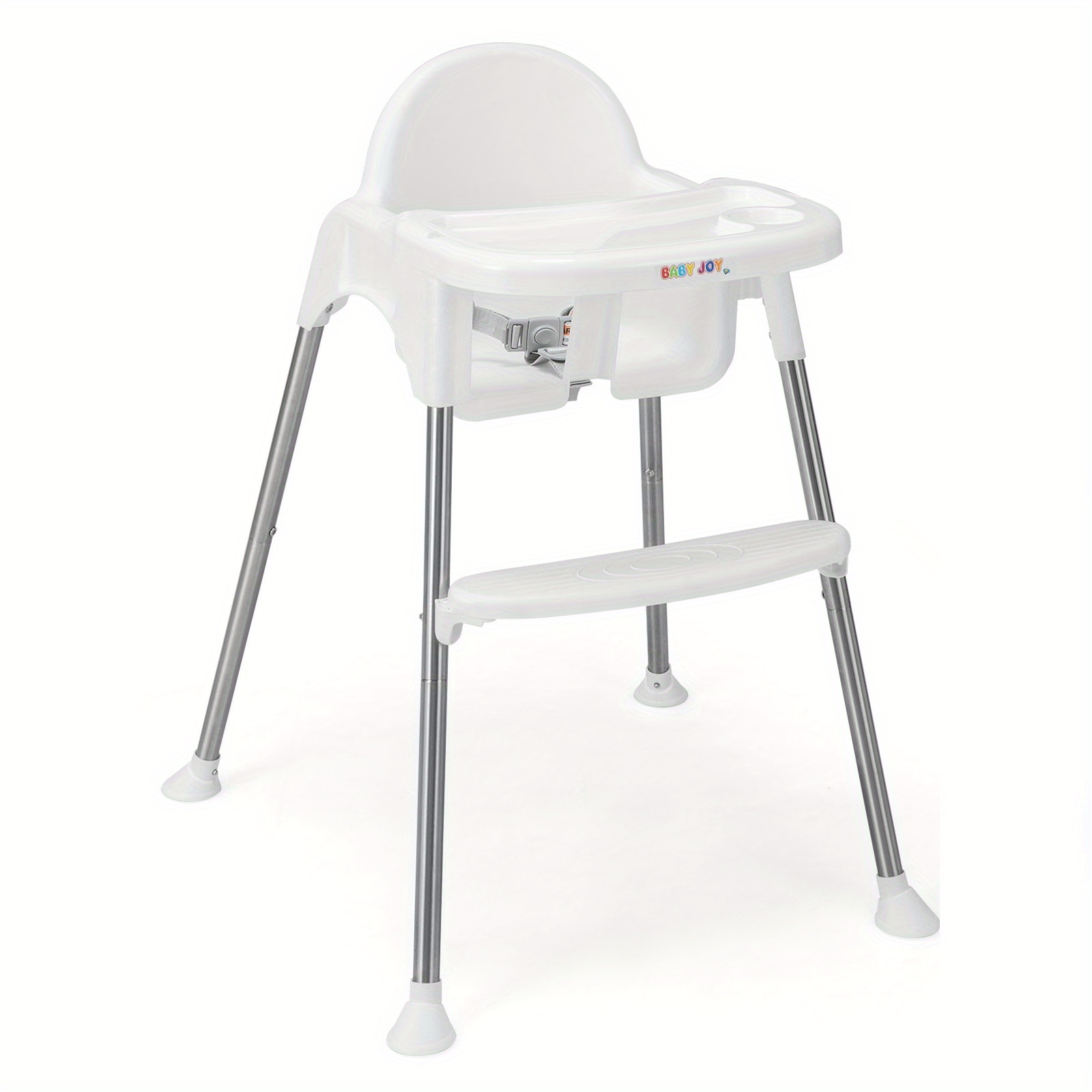 COSTWAY 4-IN-1 High Chair for Feeding And Dining with Dual Trays in White - Image 11