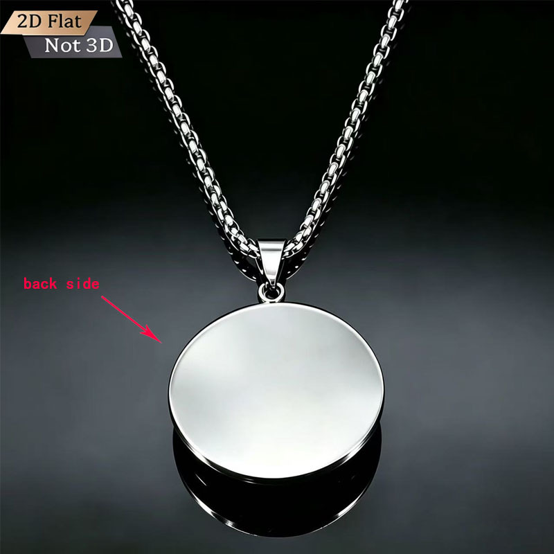 2D Flat Personalized Drum Pattern Pendant Necklace, Trendy Gift