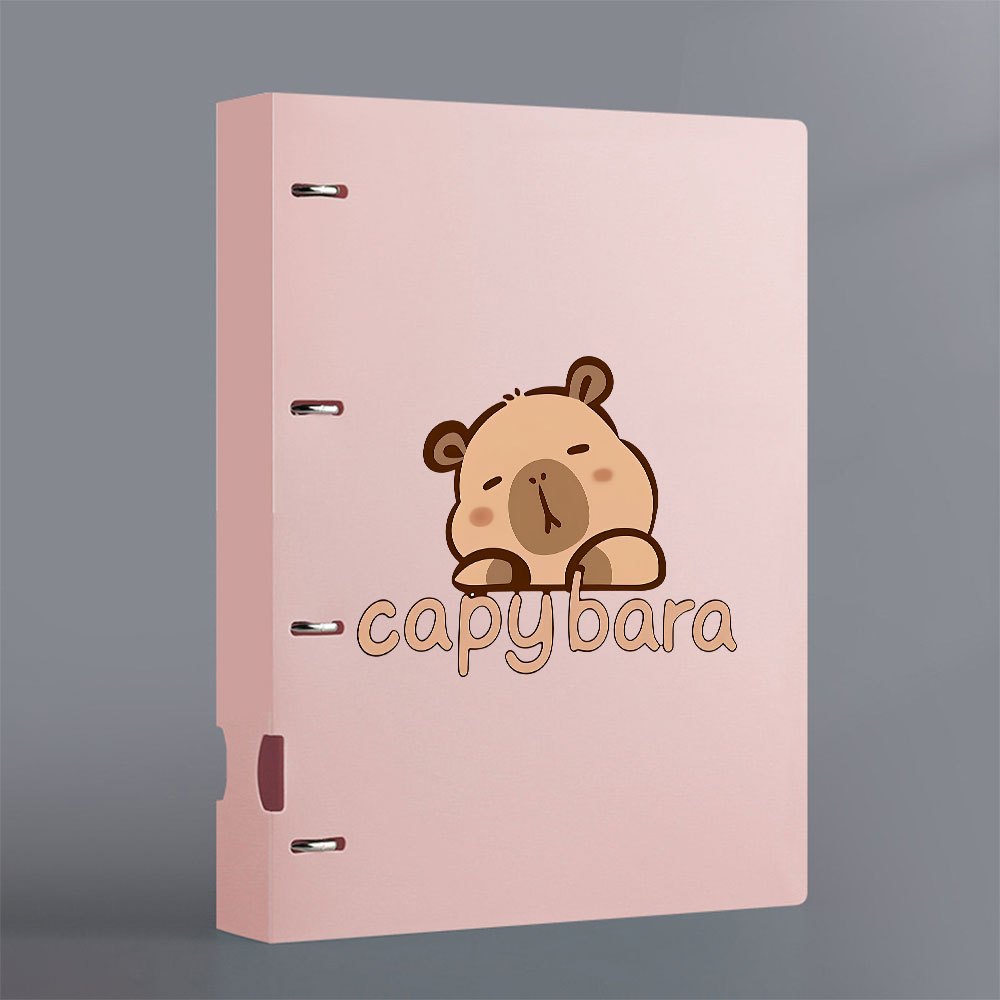 TEMU 1 pièce Housse de classeur mignonne Capybara avec couverture à motif de capybara - Classeur à feuilles mobiles rechargeable à trous format A4