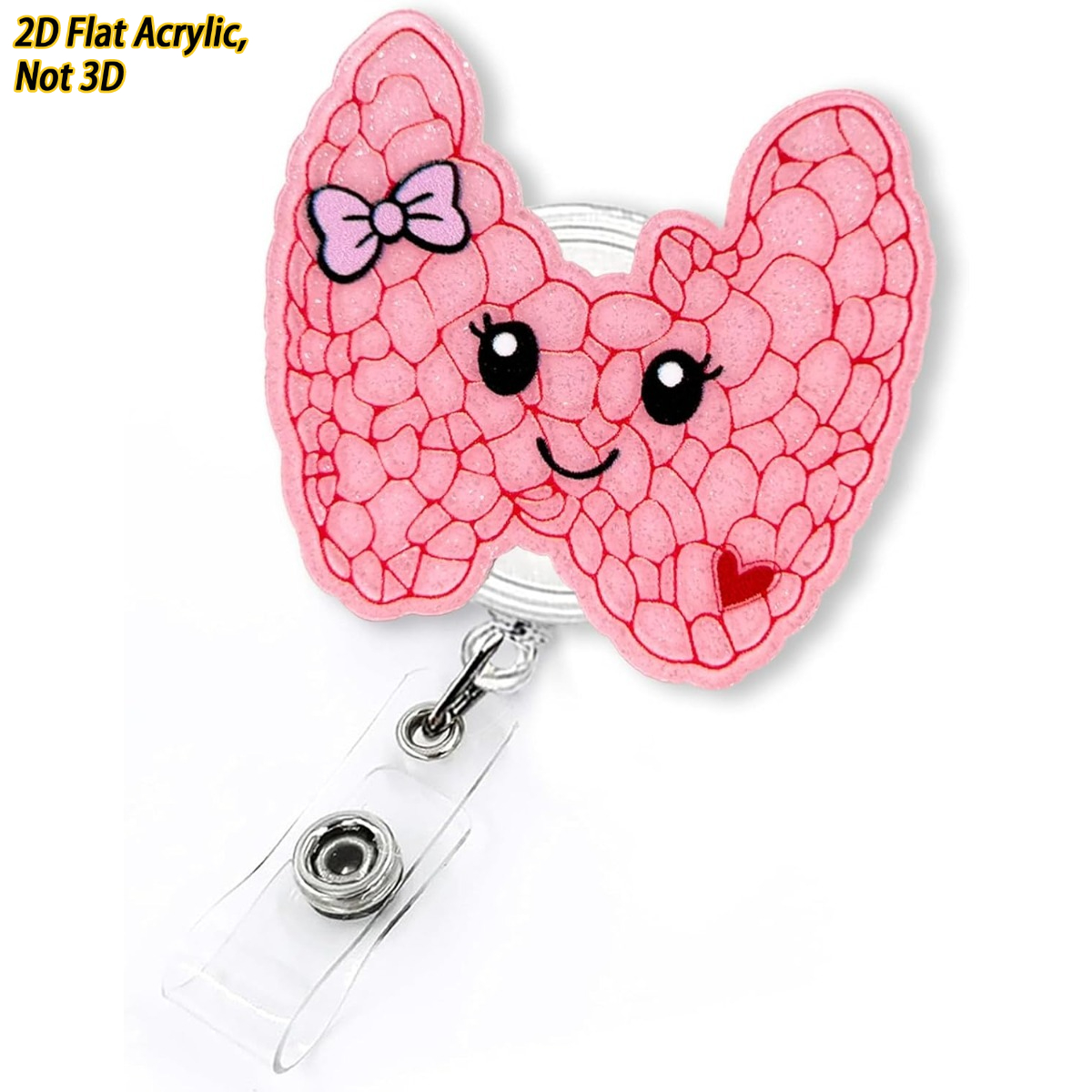 TEMU 2d 2d Retractable -shaped Id Lanyard - Cute Endocrinologist And Badge Holder, Suitable For Doctors, Nurses, And Endocrinologists - Acrylic Badge