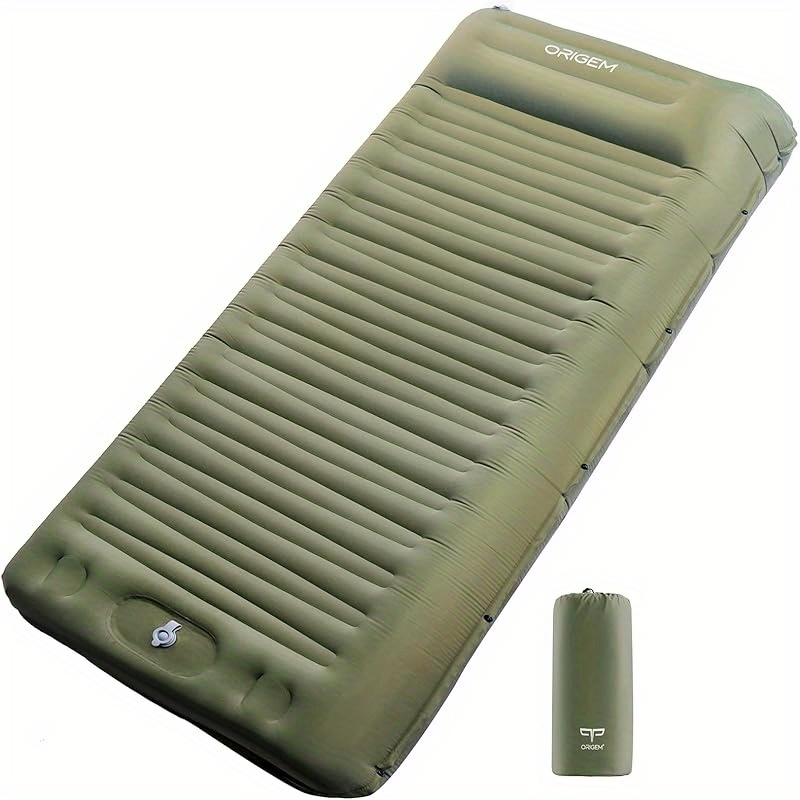 Origem Self Inflating Camping Mat - Heavy-Duty Extra Large Sleeping Pad (29.9x78.7in) with Built-in Pump, Ultra-Thick 14cm Mattress, Lightweight 830.07g for Backpacking, Camping, Travel - No Pump Needed, Sleeping Pad for Adults, Backpacking Gear, Nonslip Design, Compact Size