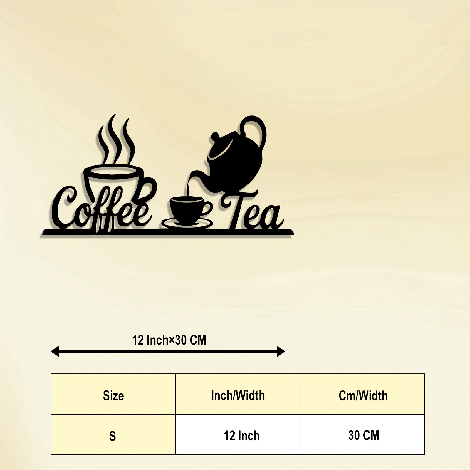 E-shop 2D-Flach, eine 2D-flach bedruckte Vintage-Wanddekor-Plakette für Kaffee Tee, geeignet für alle 4 Jahreszeiten – mit Vintage-Kaffeebohnen-