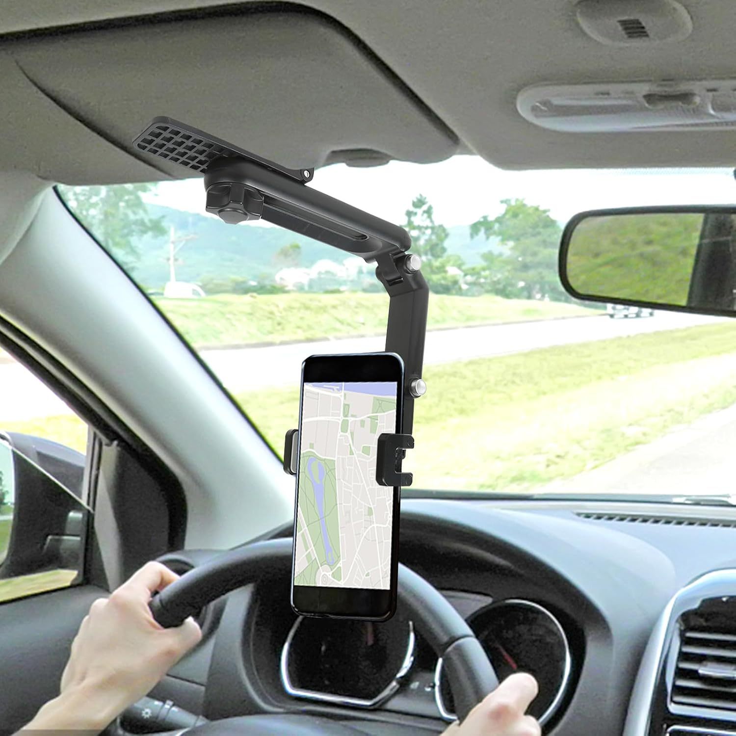 TEMU Car Phone Mount, Clip For Cell Phones, 360&deg; Rotating Holder For Sun Visor, Compatible With For Iphone 13/12 Pro, Pro Max, Xs, , And Other Devices, Car Additions
