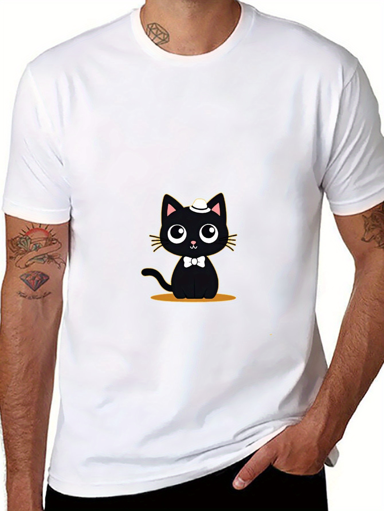 【Paragraph】25ss BLACK CAT T SHIRT Amazon.com: Black Cat Shirt for Women & Men | Cool Cat Gifts