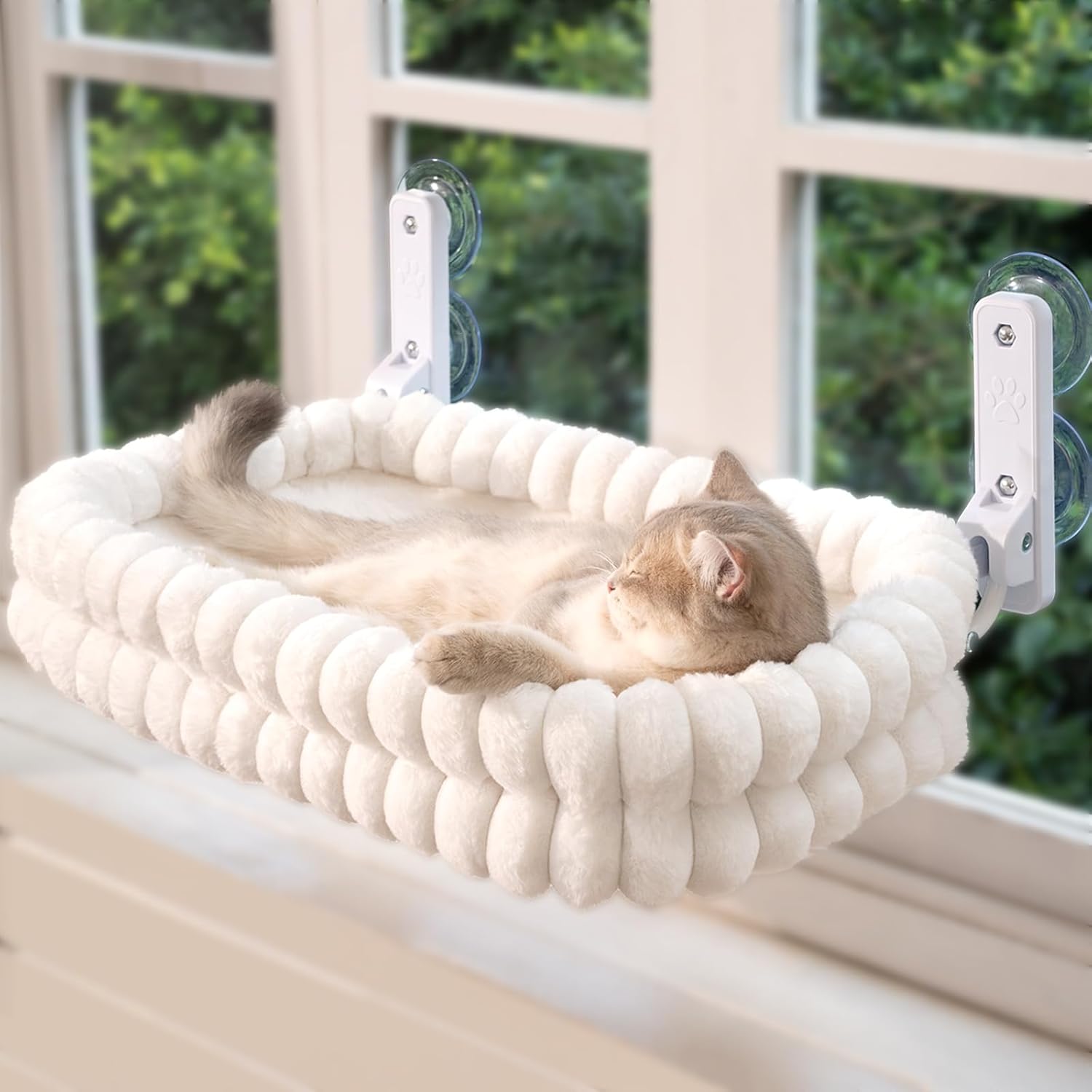 TEMU Cat Window Perch For Indoor Cats Hammock For Window With Reversible Cushion, Foldable Cat Window Bed For Large Cats And Kittens
