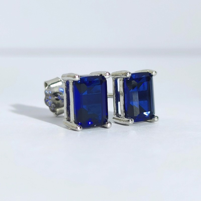 Luxurious 925 Silver Earrings with Artificial Gemstones
