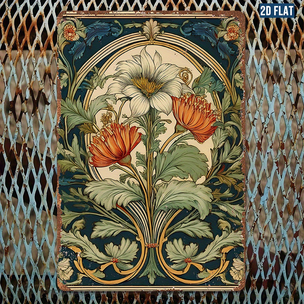 TEMU 2d Flat, 1pc Vintage Wooden Wall Panel - Suitable For Homes, Cafes, Bars & Farmhouse Decor With Intricate Leaf & Floral Patterns,