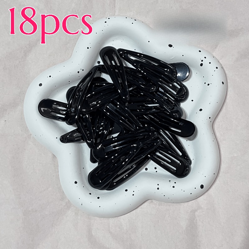 TEMU 18 horquillas negras minimalistas, diseño de de agua, pinzas BB antideslizantes, utilizadas para recortar flequillos y cabello roto