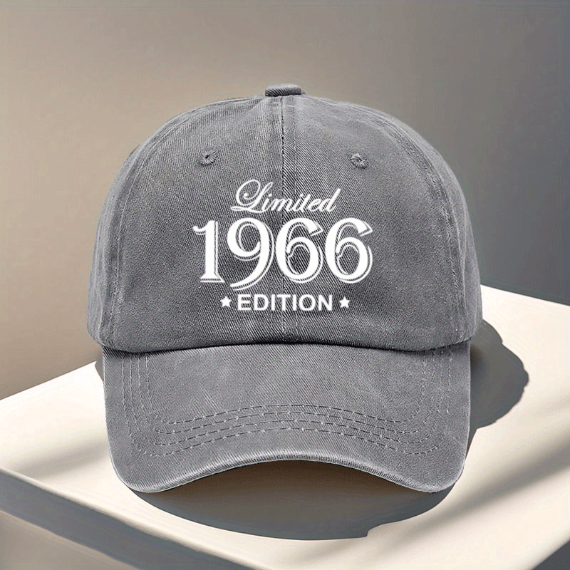 TEMU 1 gorra de béisbol vintage de 1966 de edición - Snapback ajustable con diseño retro de los 60, adecuada para exteriores, y regalo de colección,