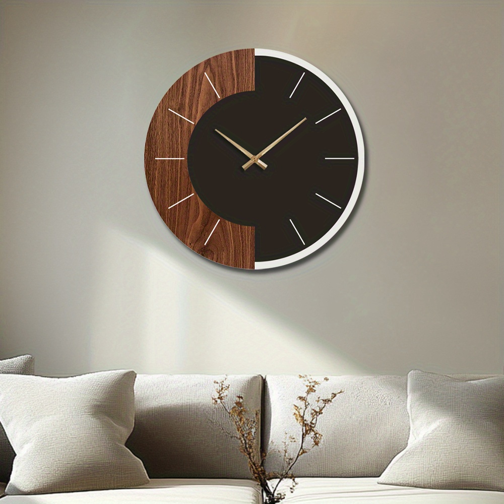Artistic Silent Round Wall Clock Made of Wood, Battery-Operated, Perfect for Home Decoration in Sizes 14, 16, And 45.72 cm. Ideal for Enhancing The Decor of Kitchens, Living Rooms, Bedrooms, And Offices