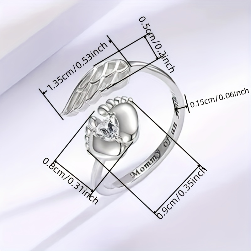 Romantic Letter Ring with Shiny Synthetic Zirconia