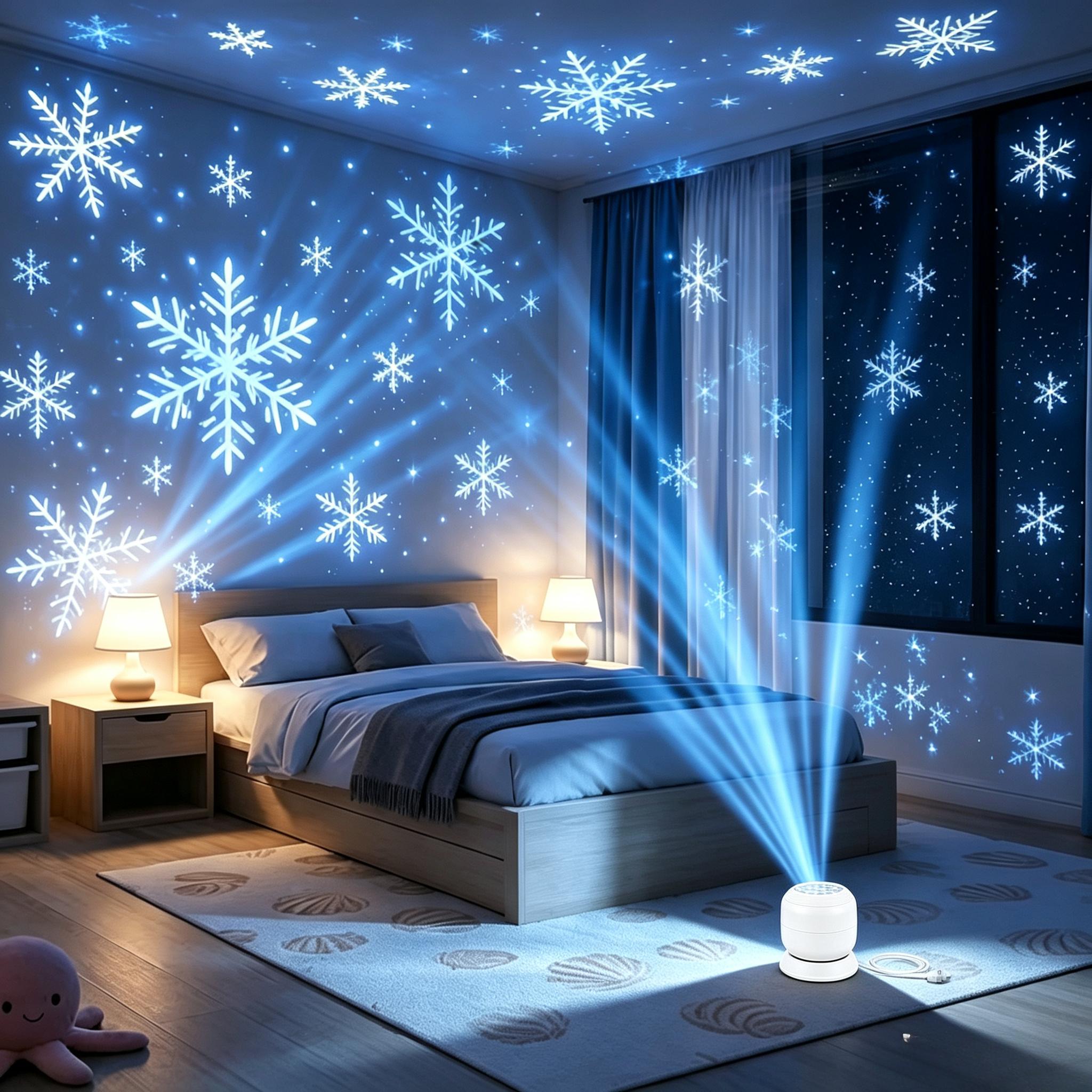 TEMU Projecteur rotatif moderne USB avec de Noël et adapté pour la décoration de fête d'Halloween/d'anniversaire, veilleuse de table pour