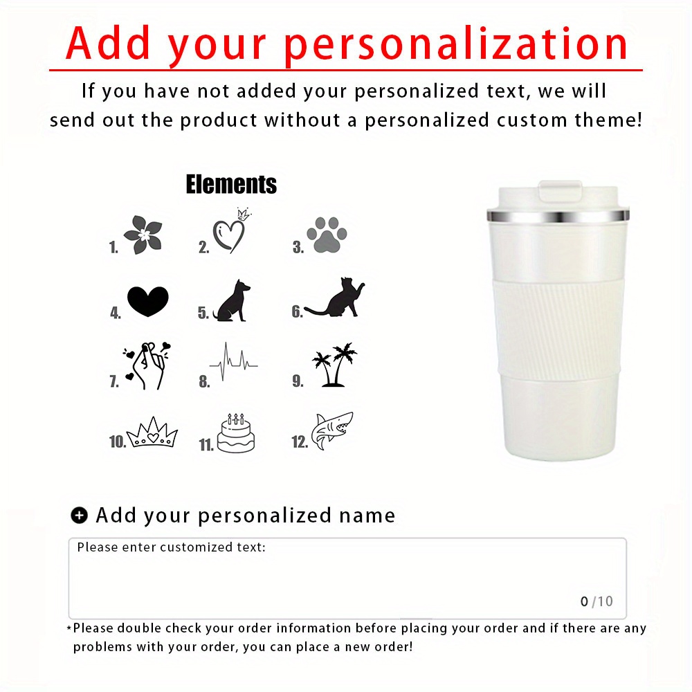 TEMU Personalized Stainless Steel Coffee Cups, Custom Engraved Insulated Drink Cups, Reusable Coffee Cups, Engraved Cups, Travel Cups, Bridesmaid