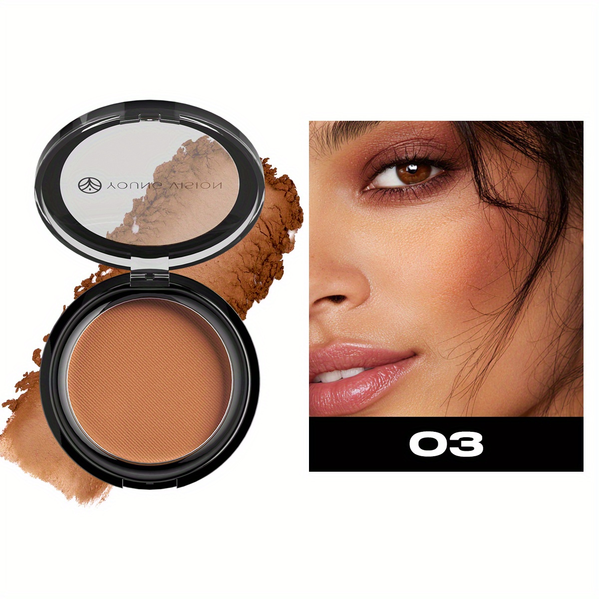 Image of Vision Matte Bronzer Powder, Sweat-proof & Oil-control Formula, Y Buildable Color For Natural Contour, Warm To Cool , Long-lasting For Wear, Summer Makeup