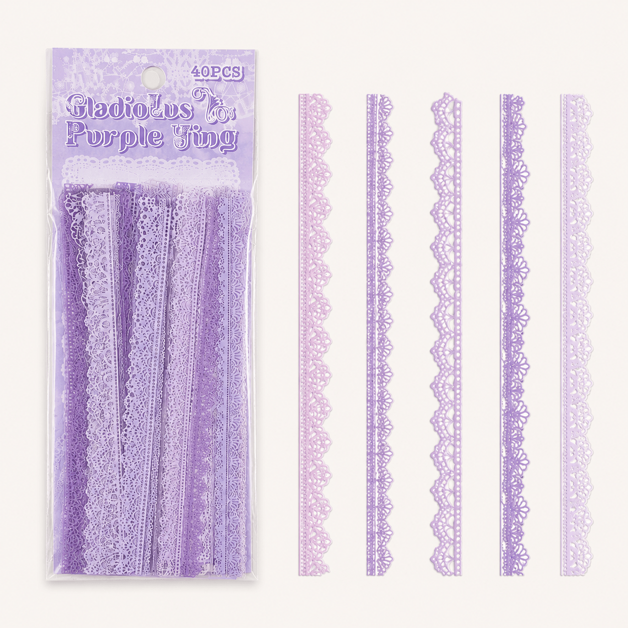 40pcs PET Transparent Lace Border Stickers for Scrapbooking