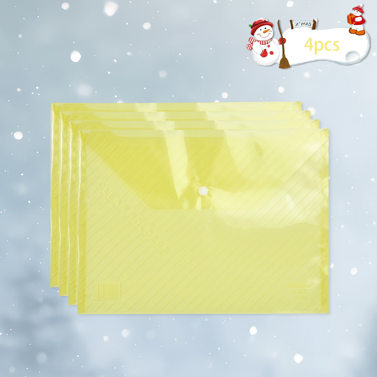 TEMU 4pcs Wqn Thickened Wrinkle-resistant File Folders With Snap Button Closure - Dopamine Color Binder Organizers Suitable For School, Office,,
