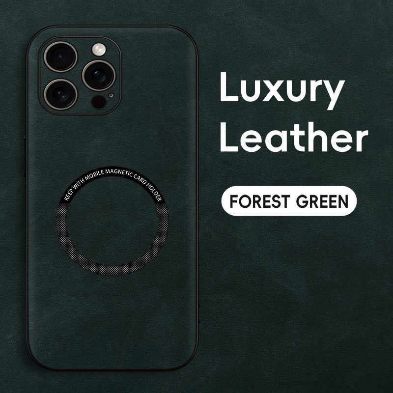 TEMU Phone Case - Luxury Faux Suede Magnetic Phone Case,  pu Leather Shock-resistant Protective Cover, All-inclusive Protection, Matte