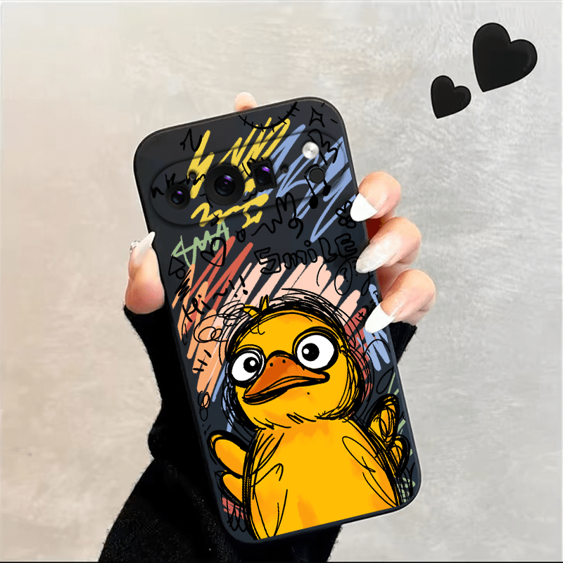 TEMU Coque Souple pour Téléphone avec Petit Canard Jaune Doodle pour Google Pixel 9 9Pro Xl 8 8A 8Pro 7 7A 7Pro 6 6A 6Pro 5 5A Coque de Protection