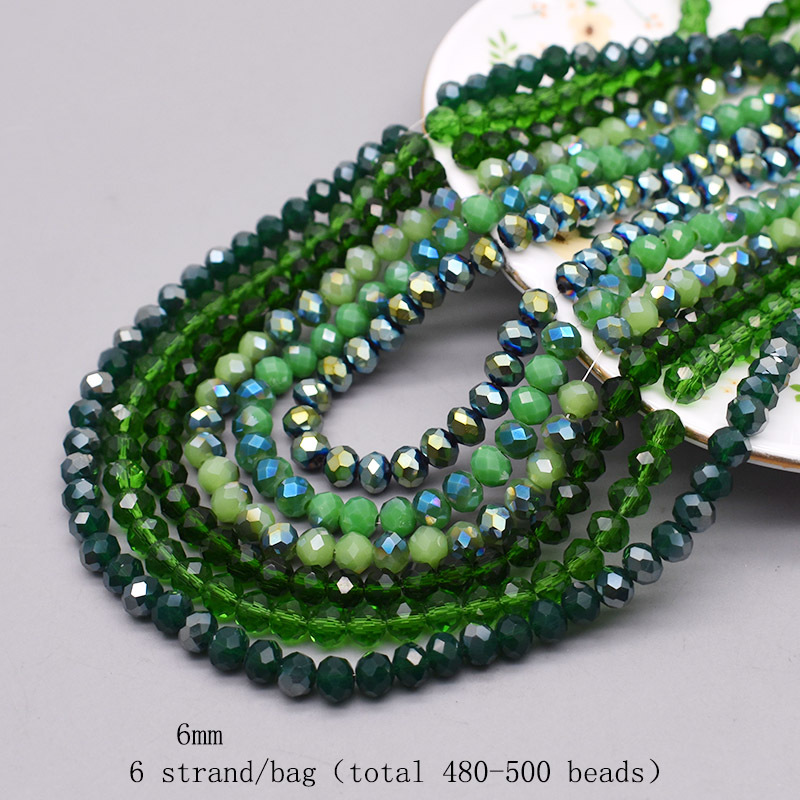 TEMU Perles d'espacement en verre de 6 mm, couleurs mélangées, , pour la fabrication de bijoux, DIY, collier, 480-500 pièces