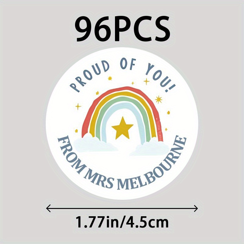 TEMU Customized 48/96 Name Stickers, Teacher Praise Name Stickers, Student Encouragement Stickers, Praise Label Stickers, Large Five-pointed Star And
