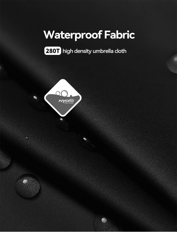  24 bone automatic long handle umbrella durable steel wood windproof rainproof black with brown accents stylish for home office office umbrella minimalist umbrella wooden handle umbrella details 4