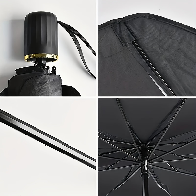 High Quality Titanium Silvery Car Sun Shade-Front Windshield Glass Insulation and UV Protection, Roll-up Design Is Easy to Store-Suitable for All Car Models-Suitable for Summer and Hot Weather-Perfect Gift for Car Owners