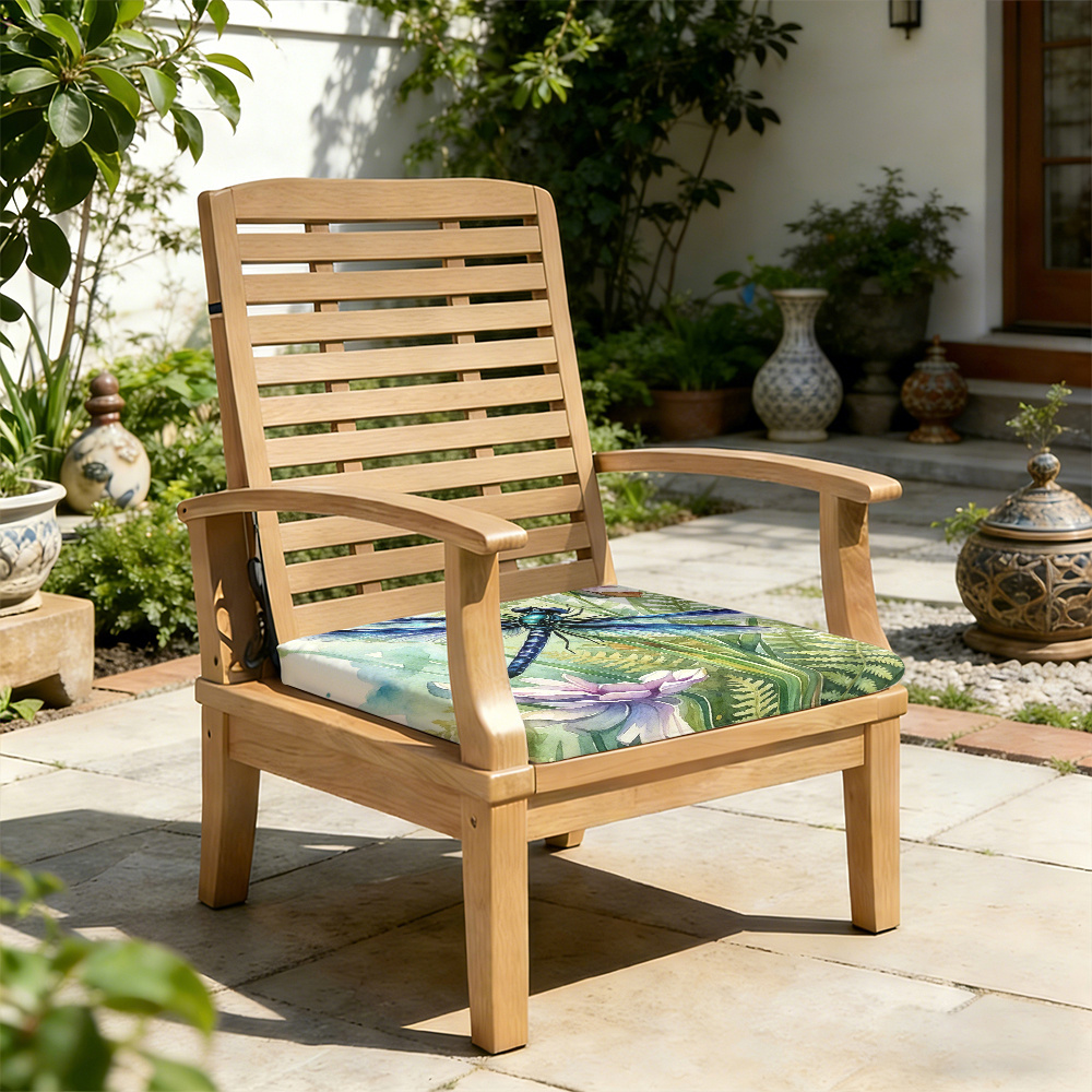 1pc Silent Winged Dragonfly Pattern Courtyard Chair Seat Cushion, Indoor And Outdoor Seat Cushions, Back Cushions, Size 19.7*17.7*1.57inch, Suitable for Garden Chairs, Office Chairs And Floor Seats. Soft And Comfortable