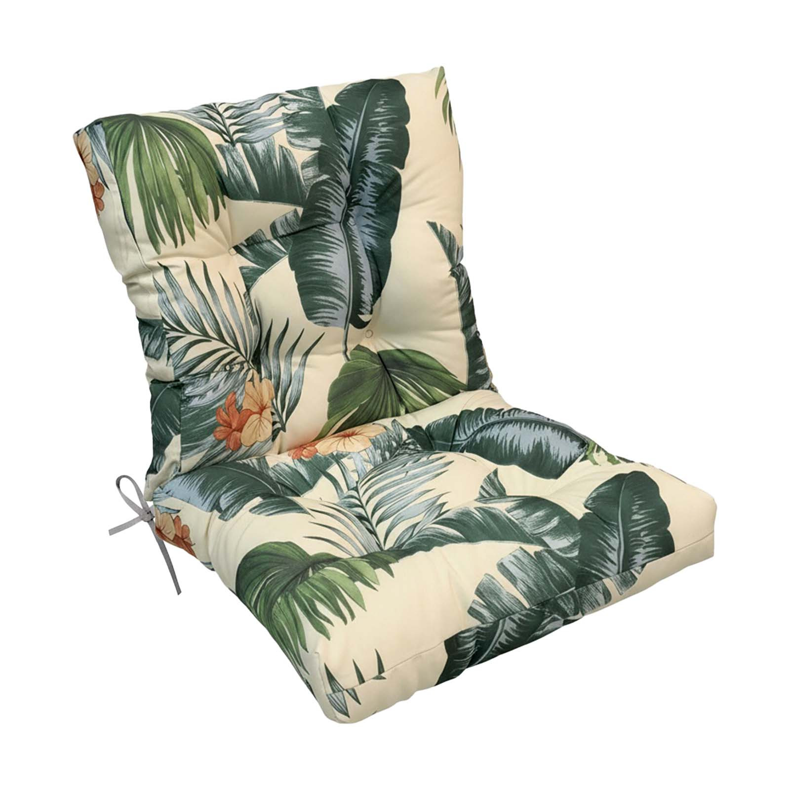 Outdoor Patio Chair Cushion, Printed Seat Back Cushion With Straps, Made Of Oxford Cloth, With Thickened, High-, Soft Filling, Suitable For Outdoor Rattan And Wooden Armchairs And Patio Seating.
