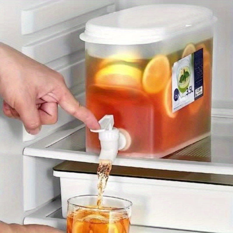 dispensador de bebidas plástico de capacidade com torneira - jarra durável para armazenamento na geladeira, design transparente e de despejo , ideal para , , bebidas caseiras - essenciais de cozinha & jantar, utensílios de cozinha | alça resistente, dispensador de bebidas para geladeira 7