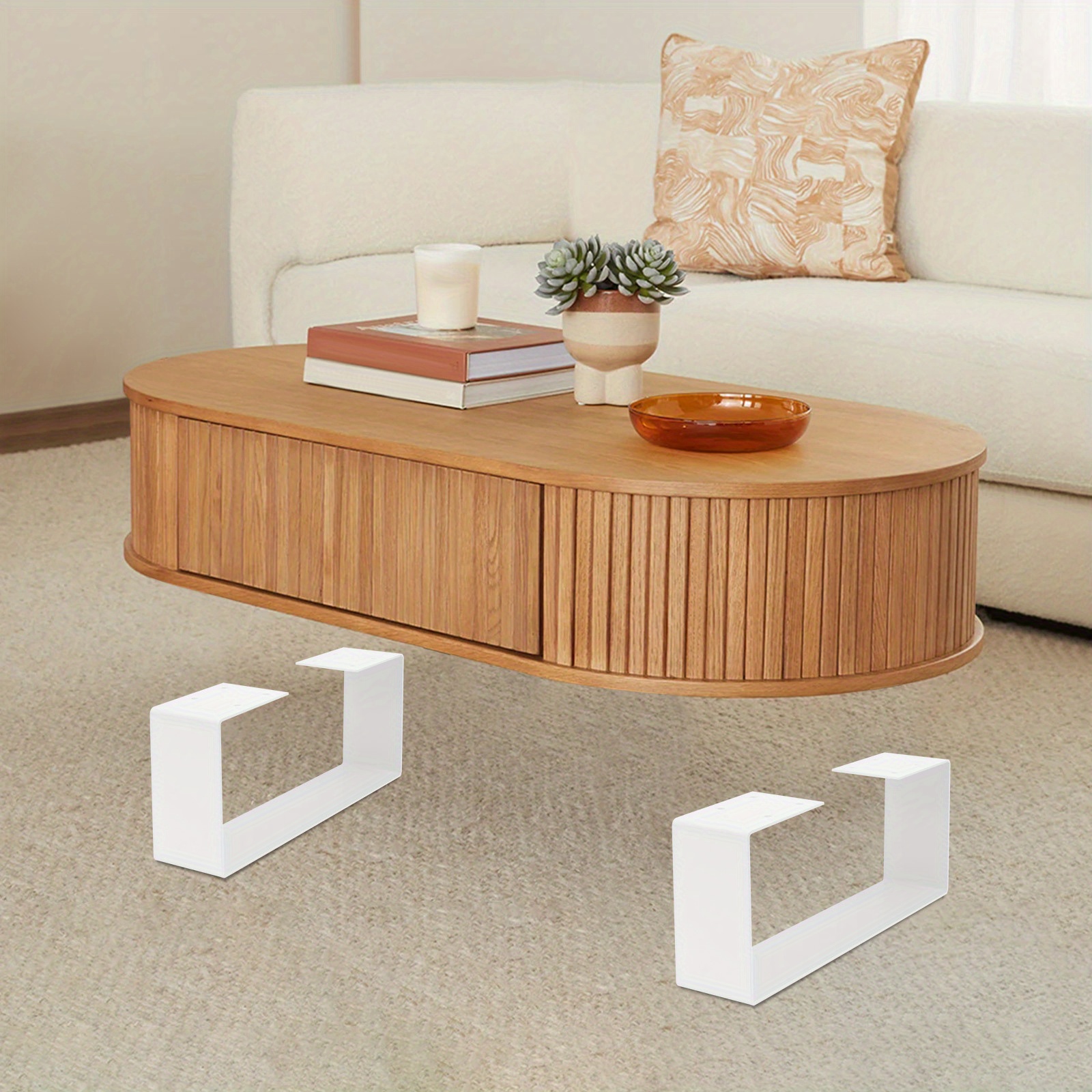 Image of Set Of 2 Table Legs, Suitable For Coffee Or Dining Tables In White. Legs Are Sturdy, Reliable, And Aesthetically . Their Easy-to- Surface And Make Them An Option For Different Furniture Uses