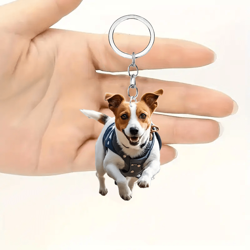 

2d Flat, 2d Acrylic Flat 1pc Acrylic Key Chain - Waterproof Accessories, Perfect Gift For Puppy Theme Key Rings, Bag Accessories,