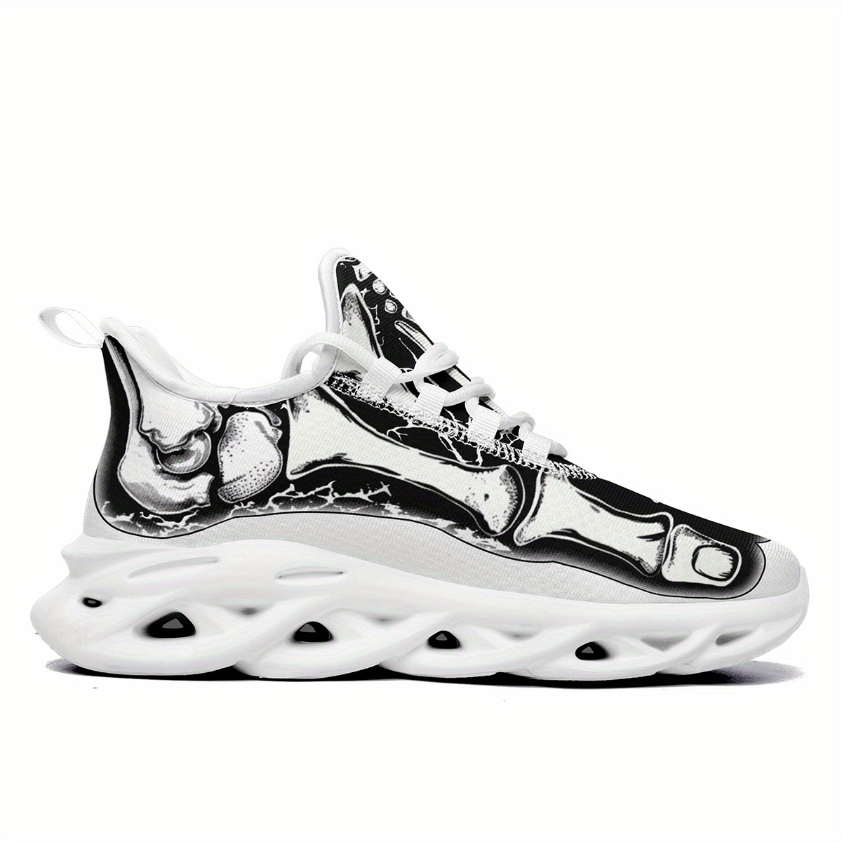 mens plus size skeleton bone sneakers halloween featuring a - Temu