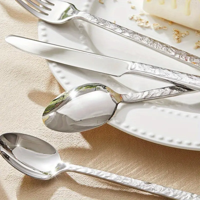 40pcs silverware set 8 1810 stainless steel heavy duty flatware set tableware cutlery utensil sets dishwasher safe thanksgiving christmas halloween easter mothers day fathers day thanksgiving decorations christmas decorations halloween decorations easter decorations mothers day decorations fathers day decorations thanksgiving tableware christmas tableware halloween tableware easter Product details 5