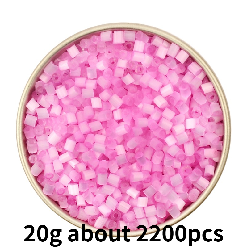 2200pcs 2mm Matte Frosted Mini Glass Tube Beads