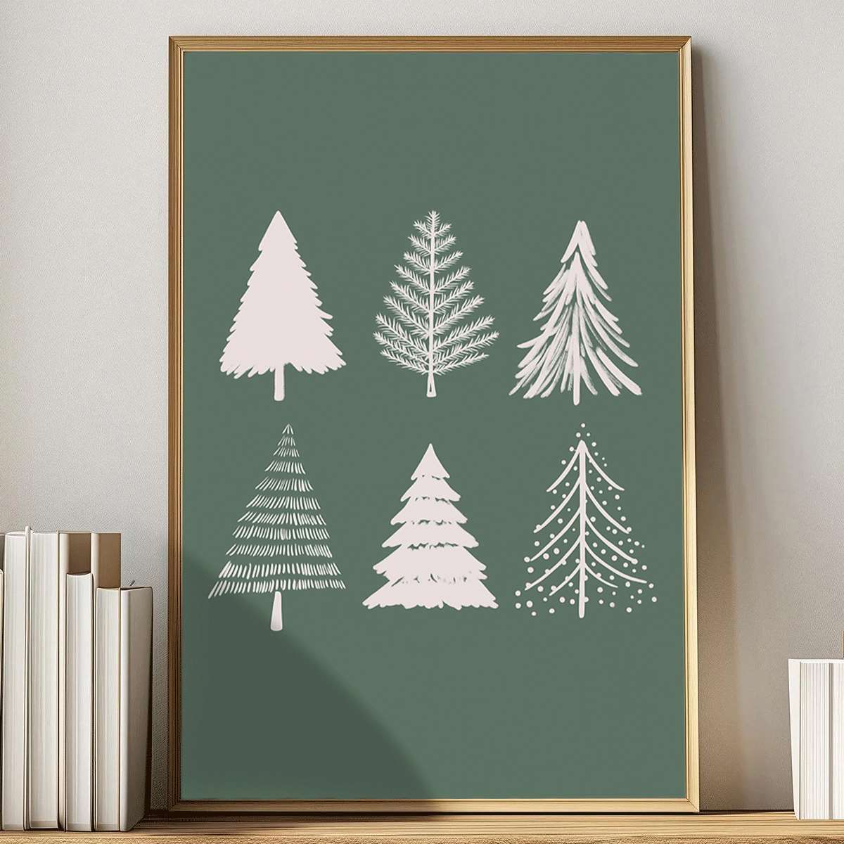 TEMU 2d Flat, 2d Flat, 1pc 2d Flat Prints Featuring Christmas Posters In A Scandinavian Style, Designed For Wall Decoration. Unframed Canvas Prints