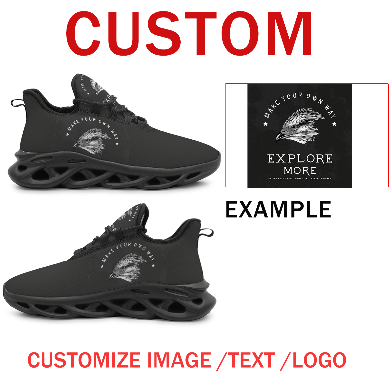 TEMU Customizable From Drawings/low-top Sneakers - Men's Universal Large-size Sneakers With Cartoon And Letter Prints, , Suitable For Casual