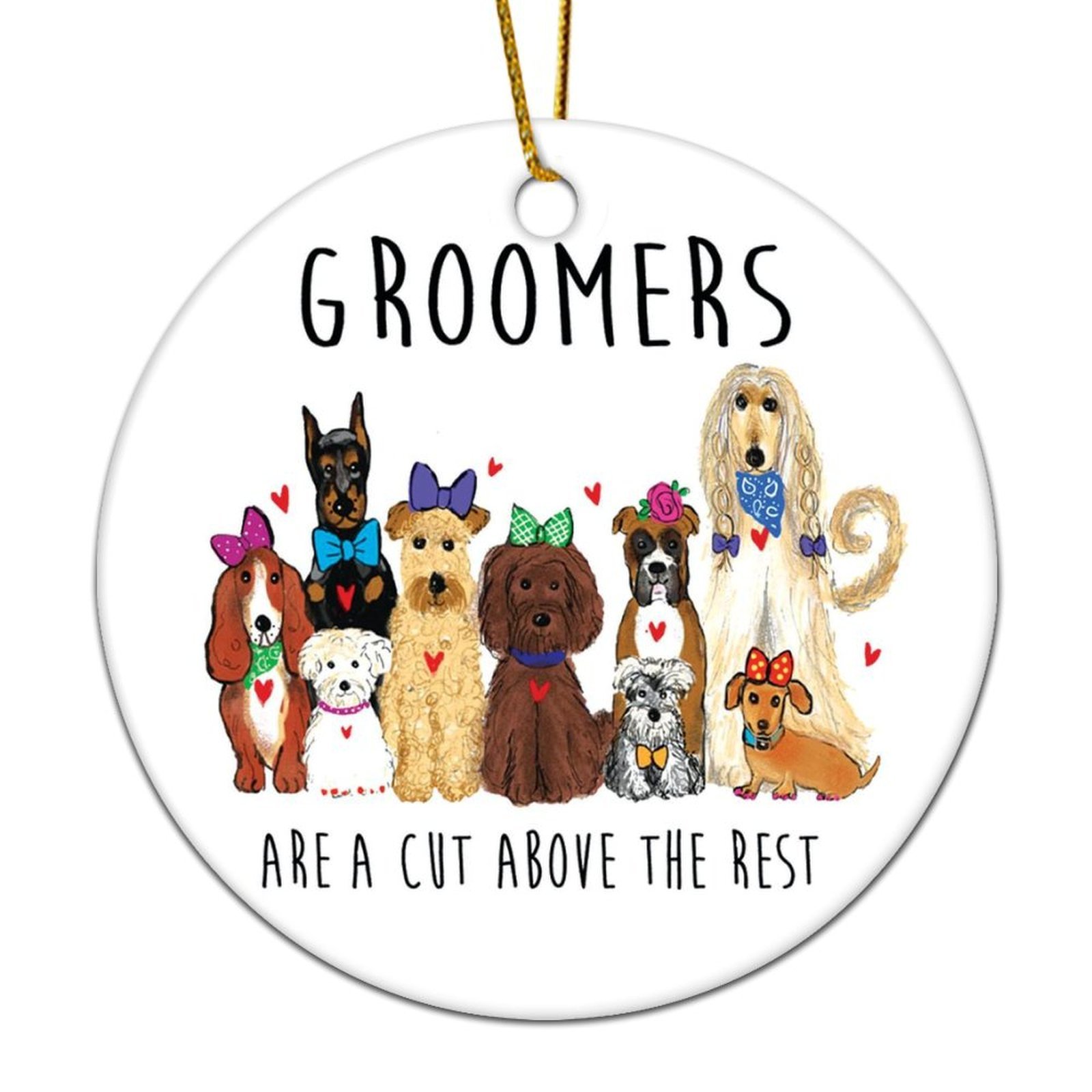 

1pc Groomer's Ceramic Dog Ornament - Holiday Decor - No Power Needed, Featherless - Ideal For Christmas, Thanksgiving, Halloween - Gift For