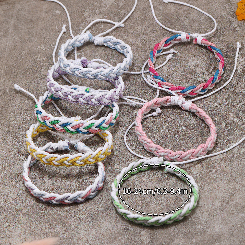 12pcs Bohemian Braided Bracelet Set, Unisex