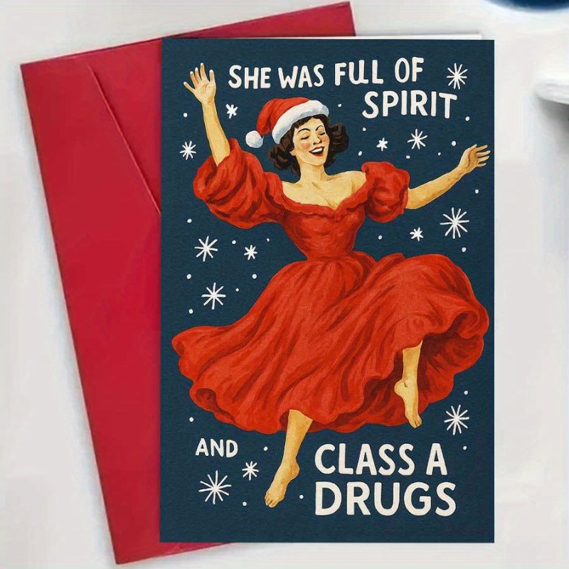 TEMU Vintage Christmas Card, Of Seasonal And Elegant Beauty, Ideal For Sending Holiday Greetings, Suitable As A Gift For , Family, And Colleagues Who