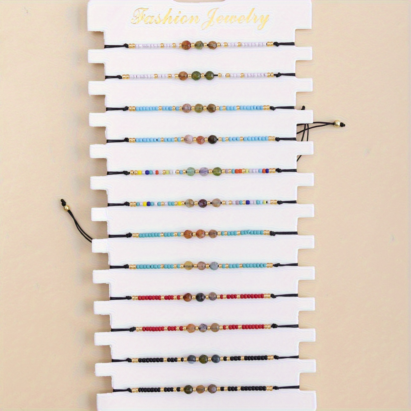 E-shop SANSANGO 12 Stück Verstellbares Reisarmband – Natürliche Steinperlen, Elastische Unisex Perlenkette für Männer & Frauen, Paar-Schmuck Geschenk,