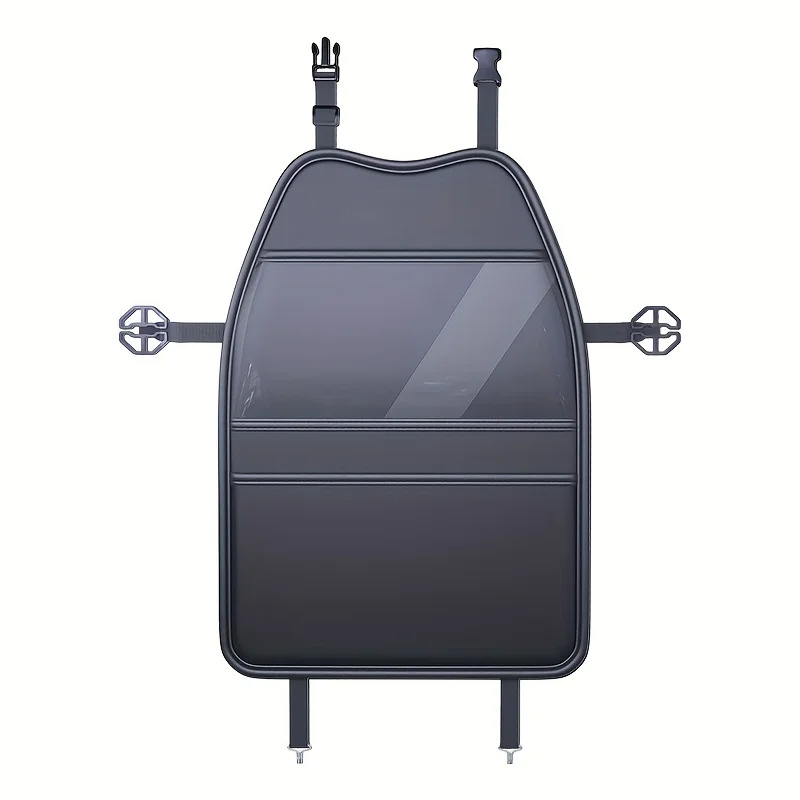TEMU New Car Seat Protection Cover Car Seat Kick Proof Pad With Pockets Pu Auto Seat Back Storage Bag Multi-functional Tablet Holder