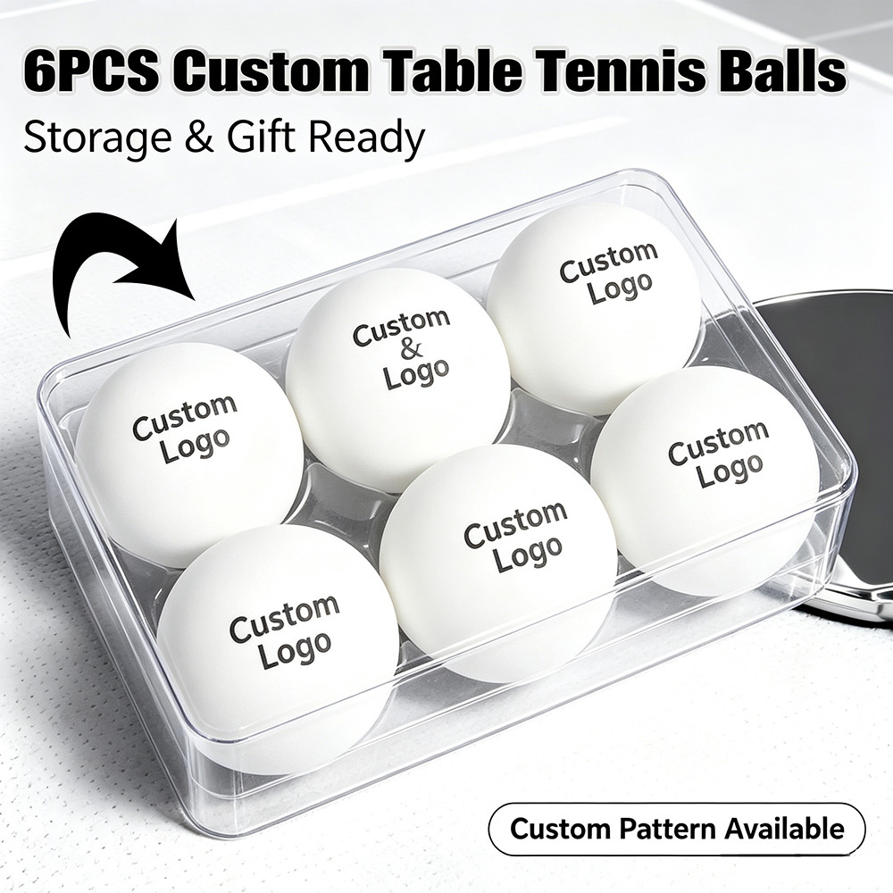 TEMU 6pcs Custom Pong Balls, Personalized Custom Logo Pattern Table Tennis Balls, Ideal Gift For Table Tennis Lovers, Competition& Party Use