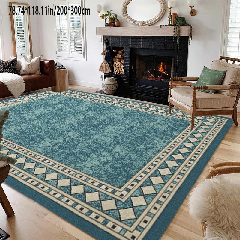 TEMU Golden Diamond Velvet + Dotted Plastic Bottom, 1pc Large Area Rug, Artistic Modern Nordic Style Carpet, Machine Washable, Easy To Care For, Home
