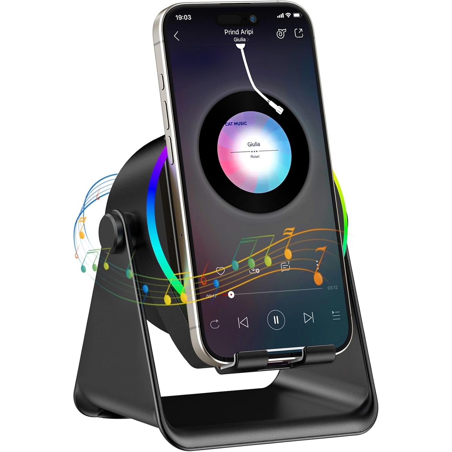 TEMU Wireless Sensor In 2026, Featuring High-definition Surround Sound, With A Phone Holder And Rgb Lights. Compatible With Iphone, , Ipad, And