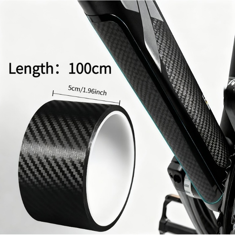 TEMU 2pcs | 3d Carbon Fiber Anti-scratch Film | Bicycle Frame/fork/down Tube And Car Surface Protective Film | Thin, Durable, And Cut-to-size