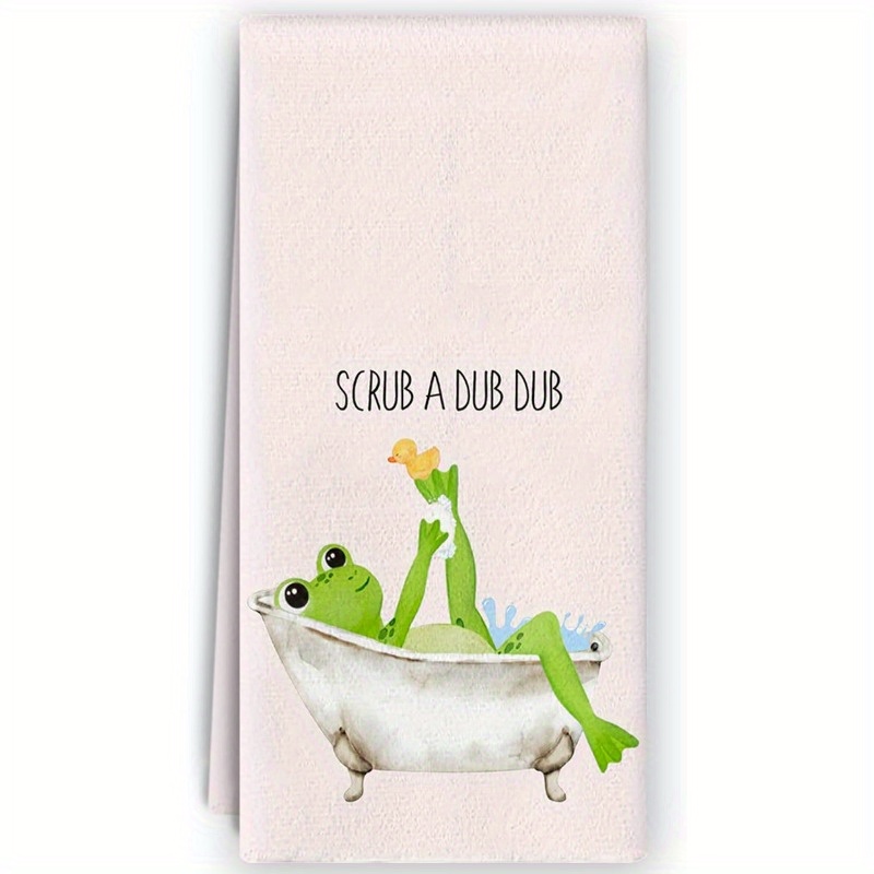 TEMU 1pc, 18x26inch, Bathroom Towel, Polyester Dishcloth, Towel, Fun For , Rectangular ,
